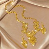 Hollow Leaf Brass Pendant Necklaces & Hoop Earrings Sets for Women FS-WGD13A8-01-3