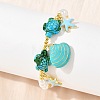 Ocean Brass Enamel Starfish Shell Shape Charm Bracelets for Women KK-CBA68DA-16G-01-3