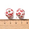 Valentine's Day Element Printed Wood Beads WOOD-R002-01-37-3