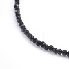 Natural Black Spinel Beaded Necklaces NJEW-F245-A02-2