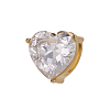 304 Stainless Steel Clear Cubic Zirconia Slide Charms STAS-OY013-11G-1