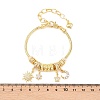 Brass Micro Pave Clear Cubic Zirconia European Beads Charm Bracelets BJEW-F528-04G-4