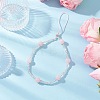Natural Rose Quartz & Glass Seed Round Beaded Phone Hand Strap Chains HJEW-JM03363-03-1
