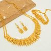 Vintage Alloy Spiked Fringe Bracelet & Necklace & Earrings Set for Women IV1181-1