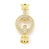Brass Micro Pave CLear Cubic Zirconia Fold Over Clasps KK-Q814-01G-1