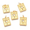Brass Micro Pave Clear Cubic Zirconia Pendants ZIRC-O036-53G-1