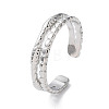 304 Stainless Steel Double Line Open Cuff Rings RJEW-D006-06P-1
