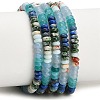 Gradient Color Natural Dyed White Jade & Green Spot Jasper & Lapis Lazuli & Synthetic Shoushan Stone Beads Strands GG-CBA1E0E-01E-2