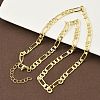 5MM Brass Figaro Chain Necklaces for Women NJEW-K271-07G-1