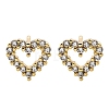 Heart Sparkling Cubic Zirconia Stud Earrings for Girl Women LS-EJEW-H126-18G-2
