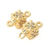 Brass Micro Pave Cubic Zirconia Connector Charms KK-U056-18G-2