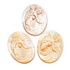 Natural Yellow Shell Carved Cabochons SHEL-G024-02B-1