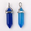 Natural Agate Double Terminated Pointed Pendants X-G-F295-05G-2