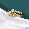 Brass Micro Pave Clear Cubic Zirconia Cuff Rings for Women RJEW-U047-37A-G-3