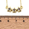Brass Glass Triple Star Pendant Necklaces KK-CBAB173-03G-07-5