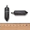 Natural Black Banded Agate Pendants GG-CBAA0EE-02P-15-2