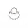 Non-Tarnish 304 Stainless Steel Open Oval Wide Cuff Ring for Women RJEW-S405-167P-2