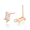 Brass Stud Earring Findings KK-T038-492C-2