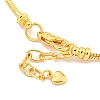 3MM Brass European Style Round Snake Chain Bracelets for Jewelry Making BJEW-G703-04G-3