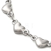 Non-Tarnish 304 Stainless Steel Heart Link Chain Bracelets for Women BJEW-K237-07P-2