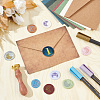 Brass Wax Seal Stamp with Wood Handle AJEW-WH0412-0304-4