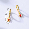 Brass Enamel Leverback Dangle Earrings for Women WO0430-4