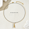 Stainless Steel Long Teardrop Pendant Necklaces with Clear Cubic Zirconia for Women RW9771-2
