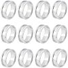 Unicraftale 12Pcs Stainless Steel Grooved Finger Ring Settings STAS-UN0038-94B-1