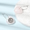 Natural Rose Quartz & 304 Stainless Steel Hoop Earrings for Women EJEW-G475-02P-09-3