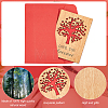 Rectangle with Pattern Wooden Greeting Cards DIY-CP0006-75J-5