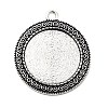 Tibetan Style Alloy Pendant Cabochon Settings TIBEP-N003-52AS-1