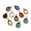 Brass with K9 Glass Charms X-KK-C024-37KCG-1
