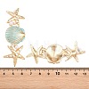Alloy Enamel with Plastic Pearls Stud Earrings EJEW-Z172-05G-01-3