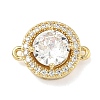 Brass Pave Clear Cubic Zirconia Connector Charms KK-C254-09G-1