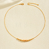 Brass Matte Round Graduated Beaded Necklaces for Women WB0357-1