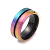 304 Stainless Steel Grooved Finger Ring for Men Women RJEW-WH0011-09A-MC-1