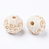 Unfinished Natural Wood European Beads WOOD-S057-011B-2