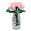 Polymer Clay Rose with Resin Vase Miniature Ornaments PW-WG42D34-02-1