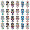 36Pcs 6 Colors Rack Plating Alloy Enamel Pendants ENAM-SC0003-08-1