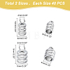 80Pcs 2 Size 201 Stainless Steel Cord Ends STAS-DC0010-93-2