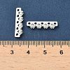 Brass Micro Pave Clear Cubic Zirconia Spacer Bars KK-Z139-11S-02-3