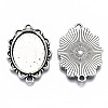 Tibetan Style Alloy Cabochon Connector Settings TIBE-N011-25AS-RS-2