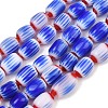 Handmade Millefiori Glass Oval Beads Strands LK-Z001-02B-06-1