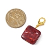Square Acrylic Imitation Gemstone Pendant Decorations HJEW-JM04575-4