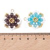 7Pcs 7 Colors Glass Pendants PALLOY-MZ01300-4