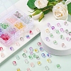 176Pcs 8 Colors Frosted Spray Painted Glass Beads GLAA-YW0001-38-5