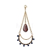 Teardrop Glass Seed & Synthetic Spinel Beads Pendant Decorations HJEW-MZ00024-03-1