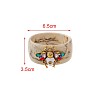 304 Stainless Steel Pave Cubic Zirconia Bee Resin Bangles for Women WG5E3EC-01-2