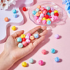  60Pcs 10 Colors Cube Food Grade Eco-Friendly Silicone Beads SIL-TA0001-54B-14