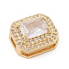 Brass Micro Pave Cubic Zirconia Slide Charms ZIRC-I068-09G-A-2